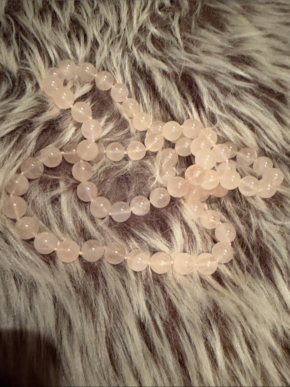 Vintage Rose Quartz Beaded Necklace - Soft Pink Gemstone from Hawaii 1960’s